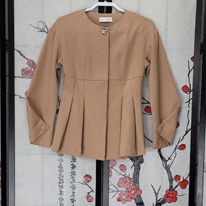 Weili Zheng Tan Statement Blazer Size Small
